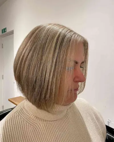 Neck-Length Graduated Bob for Women Over 50