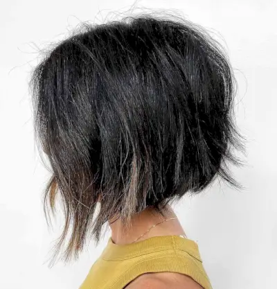 Short Neck-Length Tousled Bob with Jagged Ends