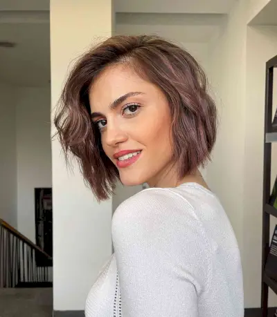 Side Part Neck-Length Textured Bob