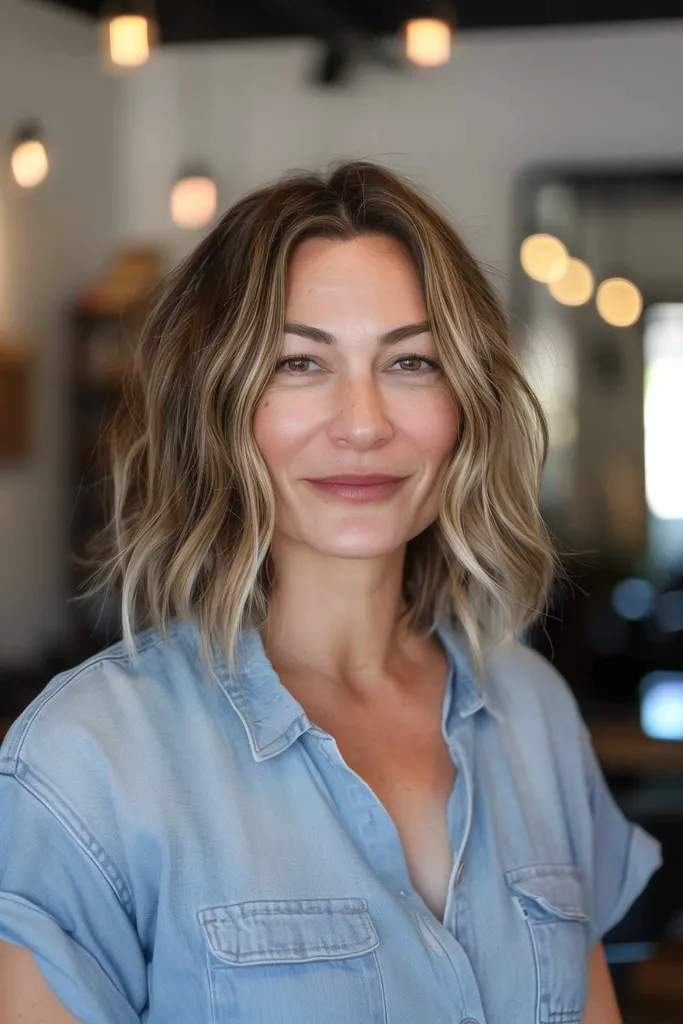 Shaggy bob met middenscheiding voor fijn haar' title=