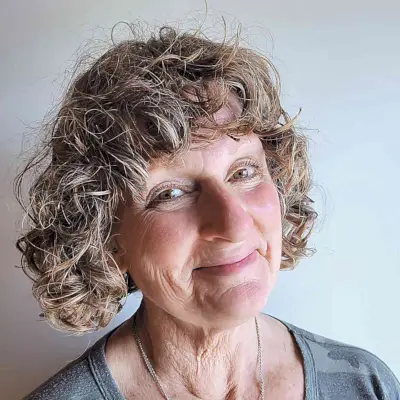 Bob with Mature Curls and Fringe for older women
