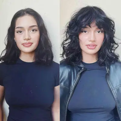 Cute Shaggy Lob with Feathered Bangs