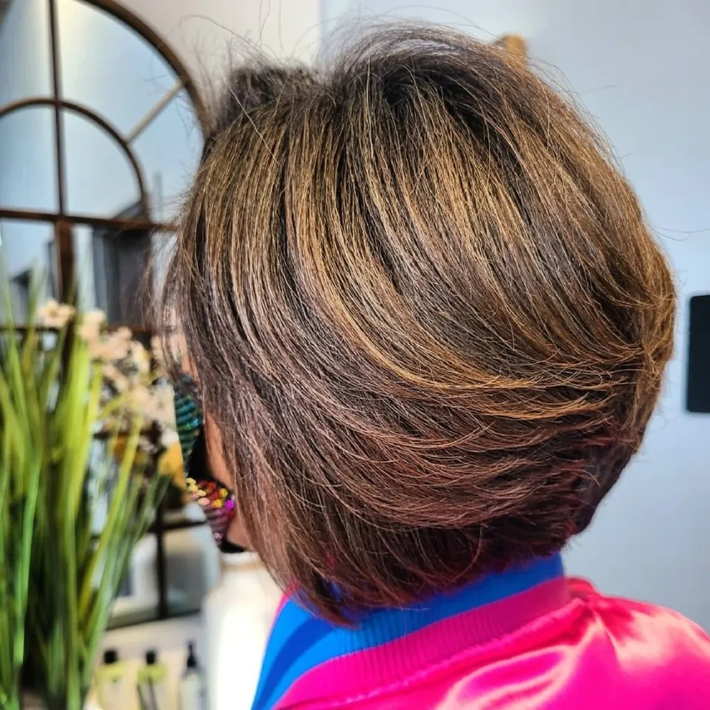 Fjærkledd uteksaminert bob' title=