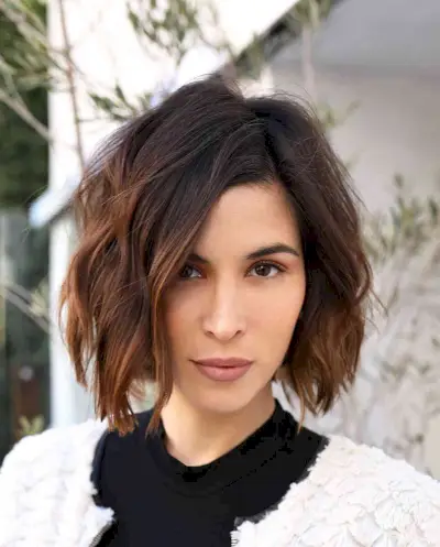 Textured Blunt Bob with a Subtle Side Part