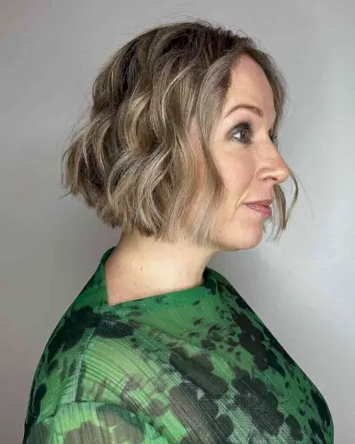 Chin-Length Beachy Blunt Bob for Women Over 40