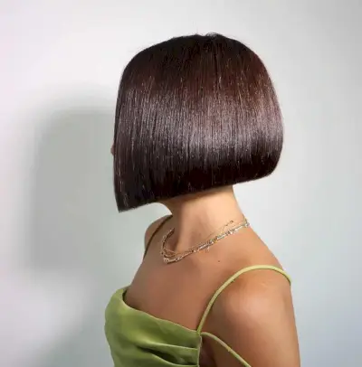 Blunt Angled Bob Cut at Chin-Length