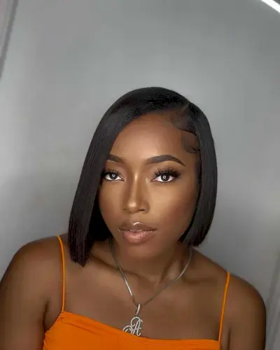 Chin-Length Asymmetrical Blunt Cut for Black Girls