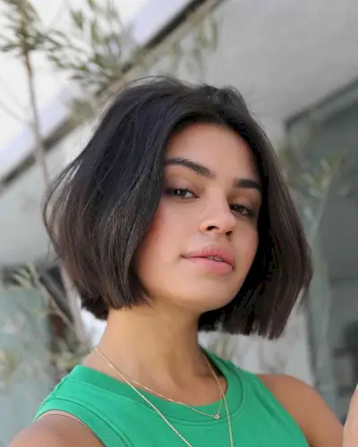 Modern Chin-Length Short Blunt Cut Bob