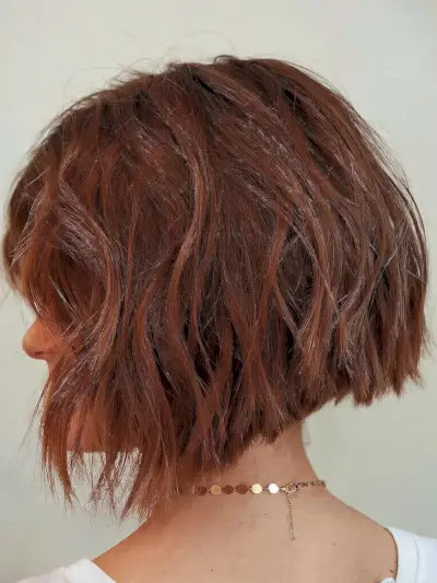 Short shaggy bob for thick hair