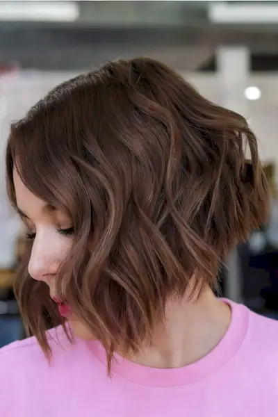 chin length shaggy bob