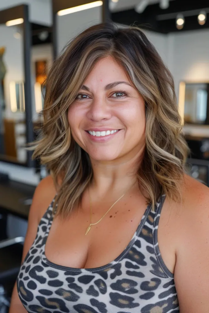 Strukturierter, gewellter, seitlich geteilter langer Bob' title=