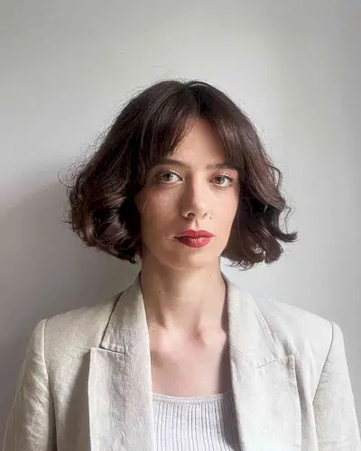 Voluminous Short French Bob Haircut for Thick Hair