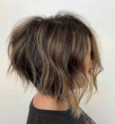 Wedge Bob with Chunky Blonde Highlights