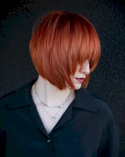 textured and layered feathered bob