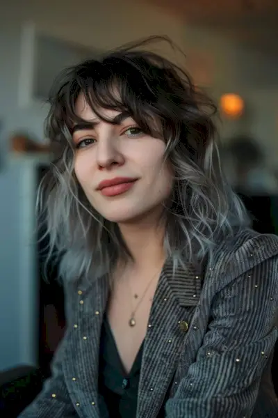 Bullet bob with ombre highlights and textured layers