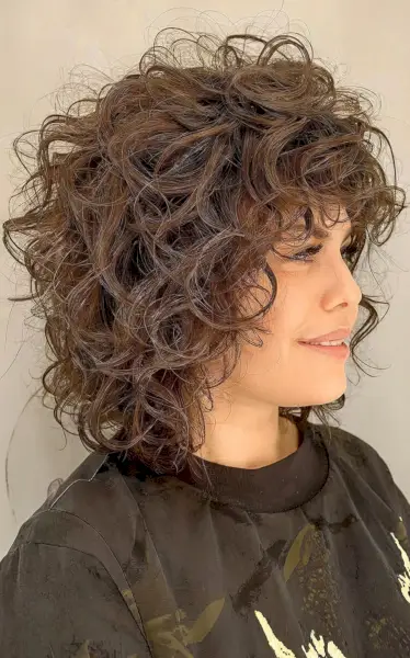 Long Curly Shaggy Bob