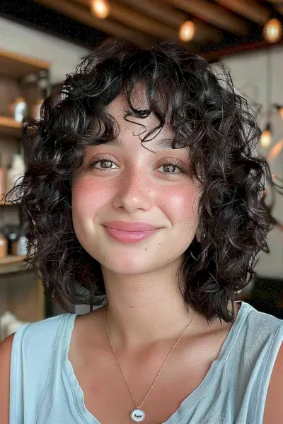 Long Shaggy Bob for Curly Hair