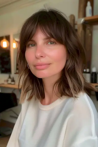 Lob with Curtain Fringe for Women Over 30