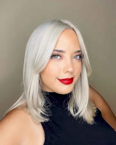 Lob with Long Curtain Bangs