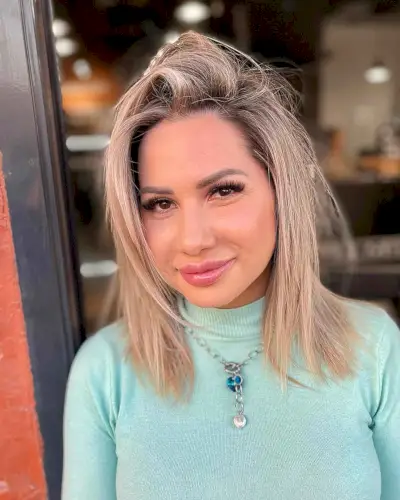 trendy long bob with side part