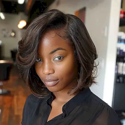 Side-Parted Bob with Closure Sew-In Wig