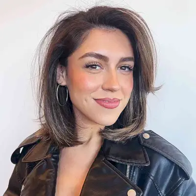 Side-Parted Bob with No Bangs