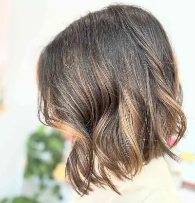 Angled Short Bobbed Hair with Soft Ombre