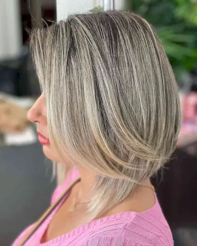 Medium-Length Angled Bob Haircut