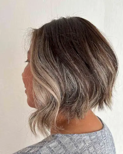 Short Angled Bob Cut with Choppy Ends