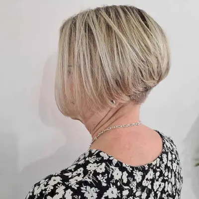 short stacked bob with an undercut