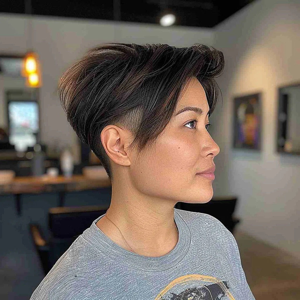 Bob corto recortado con flequillo' title=