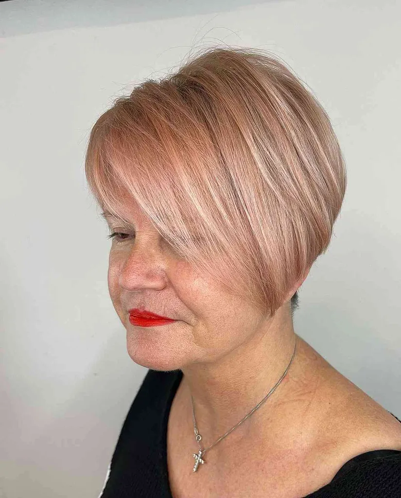 Bob Pixie recortado en oro rosa suave' title=