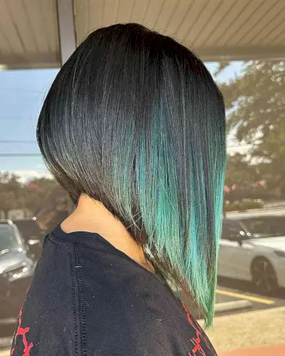 Stunning Black A-Line with Teal Highlights