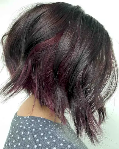 sassy purple a-line bob for thin hair