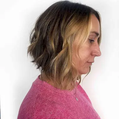 Two-Toned Razor Cut Lob with Choppy Ends