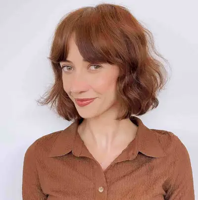 Copper Razor Cut Bob with Waves