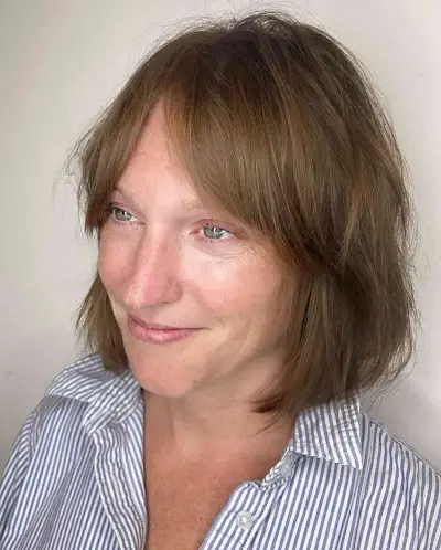Subtle Layers and Framing Bangs for a Razored Bob 