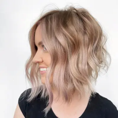 Medium Length Stacked Bob for Wavy Hair