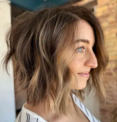 Blunt Cut Bob with Interior Texture for women with straight hair