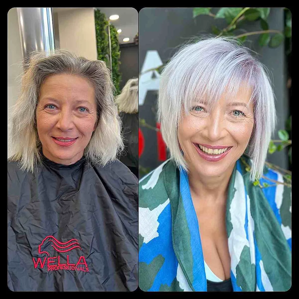 Sidabrinis neryškus bobas su neryškiais kutais' title=