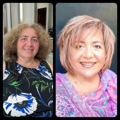 Pink Shagged Out Bob with Fringe for Older Women