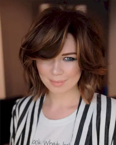 Shaggy Bob with Side Swept Bangs