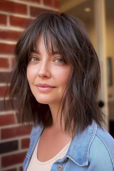 Shaggy Lob with Bangs