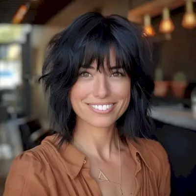 Shaggy Choppy Bob with Bangs