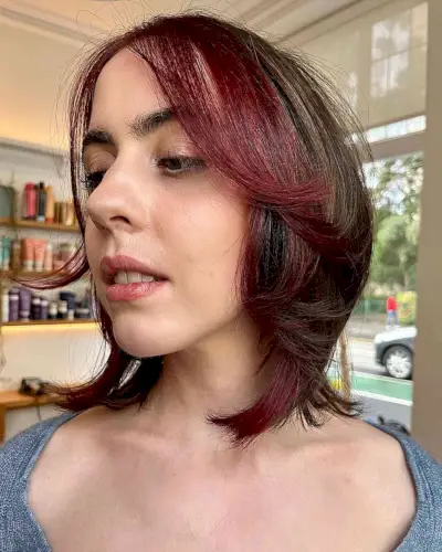 Vintage 90s Long Bob Cut with Flicky Layers