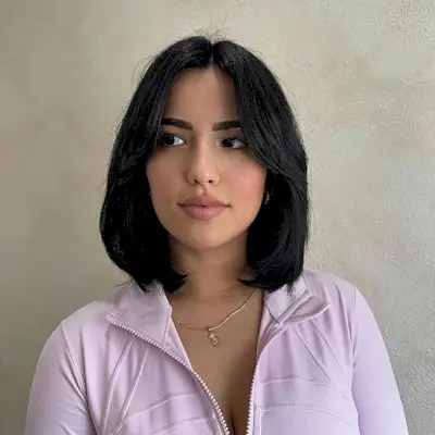 90s Longer Bob with Middle-Parted Bangs