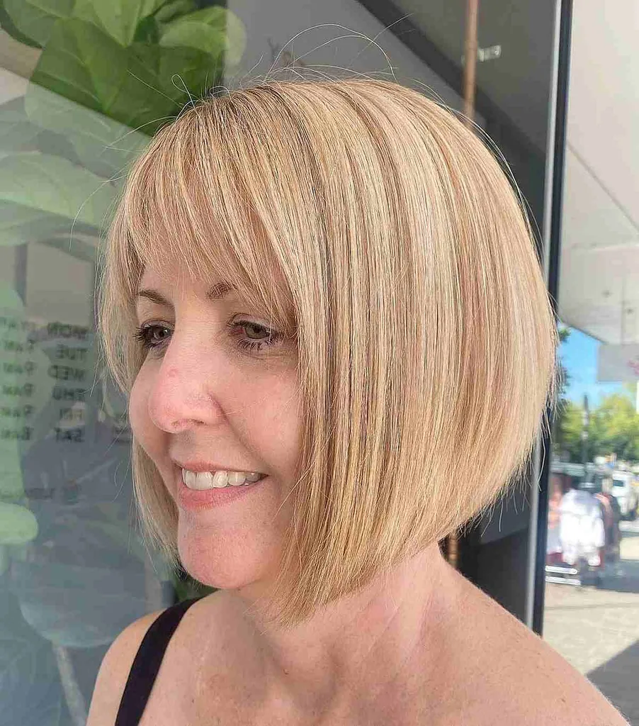 Inverterad Bob med lugg för kvinnor över 50' title=