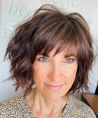 Short Shaggy Bob for Women Over 50