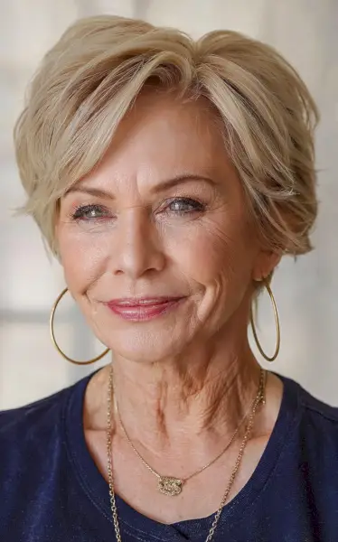 Edgy Bob Cut with Layers for Women Over 60