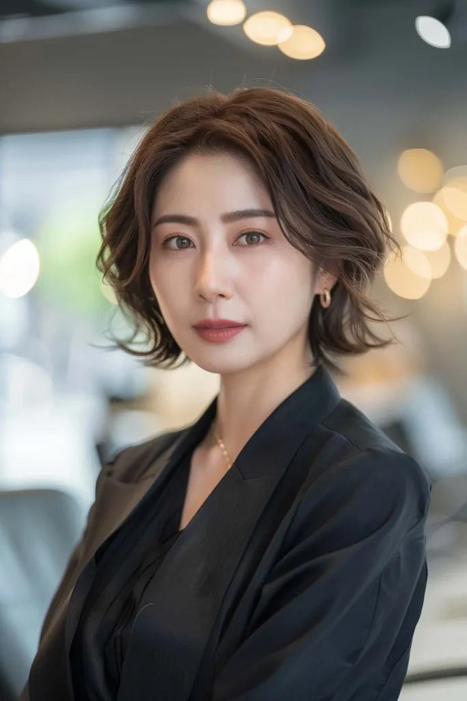 Krátký bob s roztřepenými konci pro rovné až mírně vlnité vlasy' title=